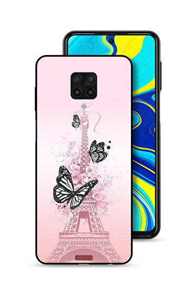 Tolwak غطاء حماية لهاتف شاومي ريدمي نوت 9 برو بنقشة فراشات على برج إيفل