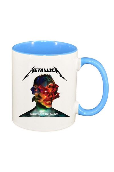 INOVATIX Cana alba personalizata, Metallica, interior albastru, D1446, INOVATIX®. 330ml