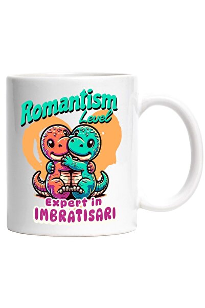 INOVATIX Персонализирана бяла чаша, Динозаври прегръдка романтика любов семей...