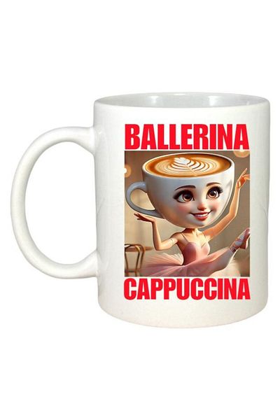 INOVATIX Alba Personalized Mug, Capuchin Ballerina, White Handle and Interior, ®. 330ml