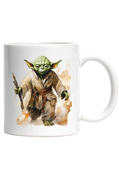 INOVATIX Cana alba personalizata, Yoda, Jedi, Sci Fi, Razboiul Stelelor, Arma...