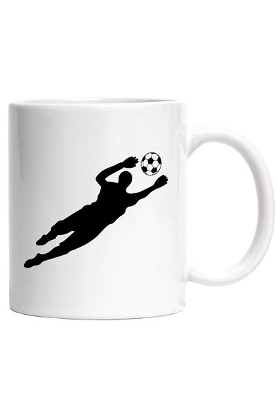 INOVATIX Personalized white mug, a goalkeeper trying to defend the goal - soccer ball, INOVATIX®. 330ml