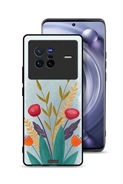 Tolwak غطاء حماية لهاتف Vivo X80 برسومات نباتية