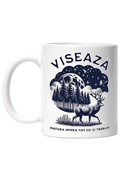 INOVATIX Cana alba personalizata, Cerb in padure Viseaza. Natura ofera tot ce...