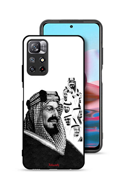 Tolwak غطاء حماية لهاتف شاومي ريدمي نوت 11 4G، ملصق فني أبيض وأسود لملوك المم...