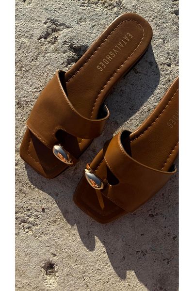 Eataly Shoes Γυναικείες παντόφλες με λεπτομέρεια αξεσουάρ και παράθυρο