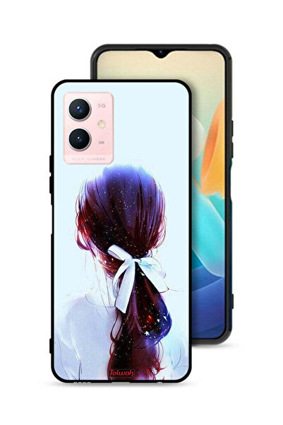 Tolwak غطاء حماية Vivo Y33s 5G مع ربطة شعر وربطة شعر وفن فتاة