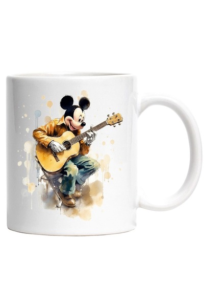 INOVATIX Εξατομικευμένη λευκή κούπα, Mikey Mouse, Κιθαρίστας, Κιθάρα, Καρέκλα...