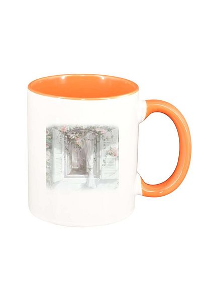 INOVATIX Personalized white mug, Picture, orange interior, D252, INOVATIX®. 330ml