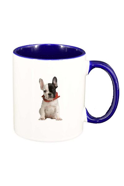 INOVATIX Cana alba personalizata, Dog, interior albastru inchis, D357, INOVATIX®. 330ml