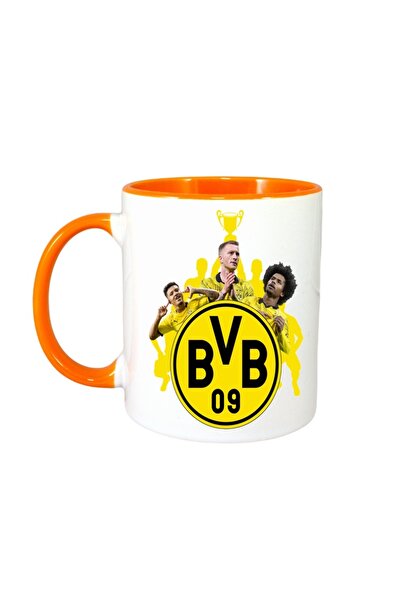INOVATIX Cana Alba Personalizata, Dortmund Bvb 09, Maner Si Interior Portocal...