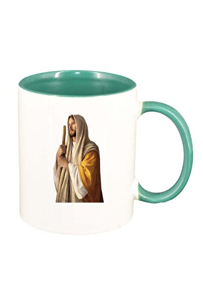 INOVATIX Cana alba personalizata, Hristos, interior verde, D1097, INOVATIX®. ...