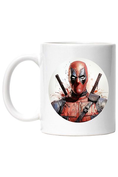 INOVATIX Personalized white mug, Deadpool, Marvel, Superhero Movie Lovers, Swords, INOVATIX®. 330ml