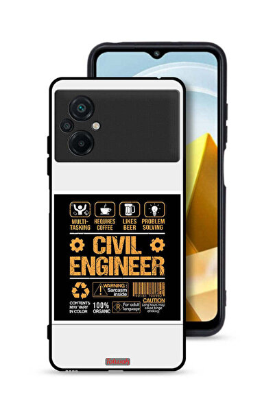 Tolwak غطاء حماية لهاتف Xiaomi Poco M5 4G، ملصق مهندس مدني