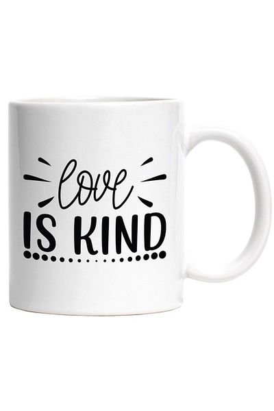 INOVATIX Personalized white mug, English: Love is kind - love means kindness, INOVATIX®. 330ml