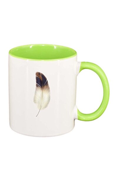 INOVATIX Cana alba personalizata, Feather, interior verde deschis, D232, INOV...