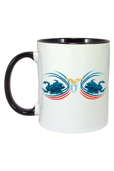 INOVATIX Cana Alba Personalizata, Ss Lazio Italia, Maner Si Interior Negru, ®...