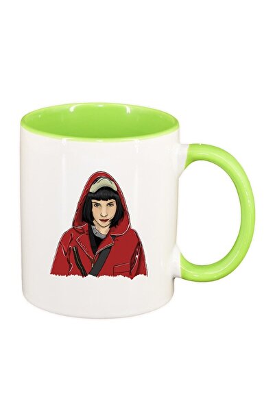 INOVATIX Cana alba personalizata, La Casa De Papel, interior verde deschis, D...