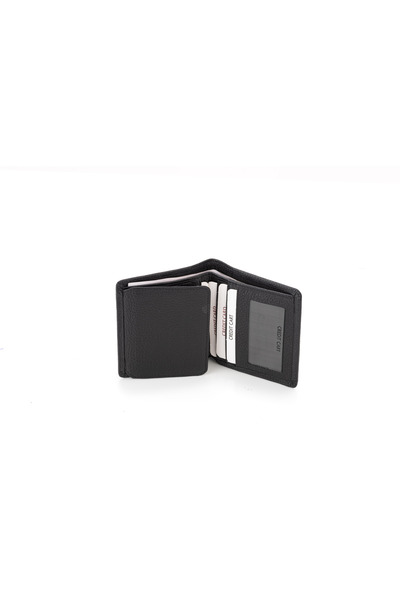 duarte deri Genuine Leather Black Wallet