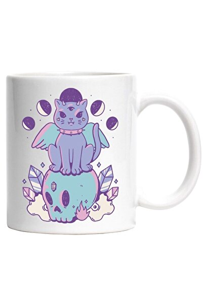 INOVATIX Cana alba personalizata, , Demon, Craniu, Cristale, Aripi, Ciclul Lu...