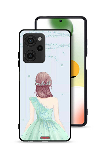 Tolwak غطاء حماية لهاتف شاومي بوكو X5 برو - فتاة لطيفة ترتدي فستانًا مزهرًا