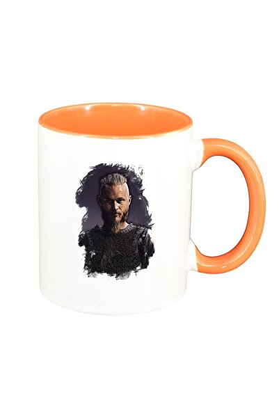 INOVATIX Cana alba personalizata, Vikingii, interior portocaliu, D1437, INOVA...