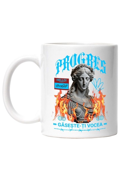 INOVATIX Cana alba personalizata, Progres - Gaseste-ti Vocea, INOVATIX®. 330ml