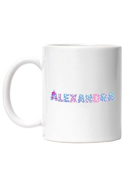 INOVATIX Personalized white mug, Name Alexandra, Unicorn, Princess, Fairytale, Cute, INOVATIX®. 330ml