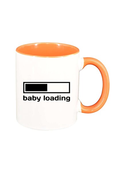 INOVATIX Cana alba personalizata, personalizata, interior portocaliu ,1, Baby loading, INOVATIX®. 330ml