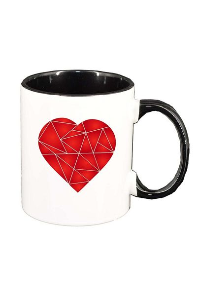 INOVATIX Personalized white mug, Love, black interior, D383, INOVATIX®. 330ml