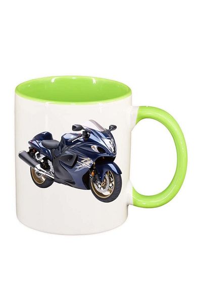 INOVATIX Personalized white mug, Motor, light green interior, D44, INOVATIX®. 330ml