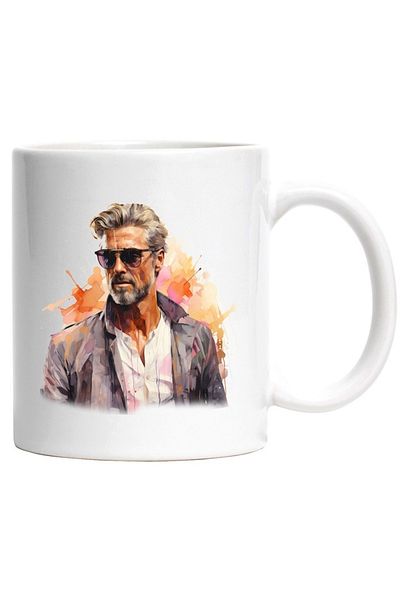 INOVATIX Personalized white mug, George Clooney, Celebrity, Artist, Actor, Hollywood, INOVATIX®. 330ml