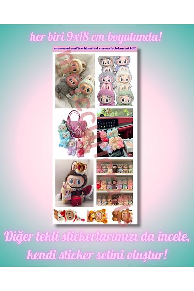 merccuri crafts Labubu Aesthetic Sticker (9+ Pieces High Quality) - for Notebook Agenda, Laptop, Scrapbooking