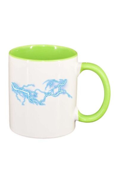 INOVATIX Cana alba personalizata, Thunder, interior verde deschis, D228, INOVATIX®. 330ml