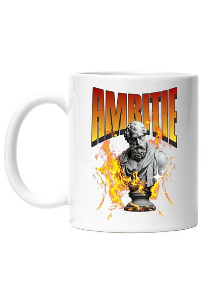 INOVATIX Personalized white mug, Greek Statue Bust Ambition Motivational, INOVATIX®. 330ml