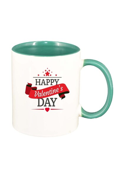 INOVATIX Персонализирана бяла чаша, Love, зелен интериор, D341, INOVATIX®. 33...