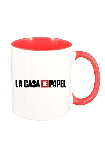 INOVATIX Personalized white mug, La Casa De Papel, red interior, D1305, INOVATIX®. 330ml
