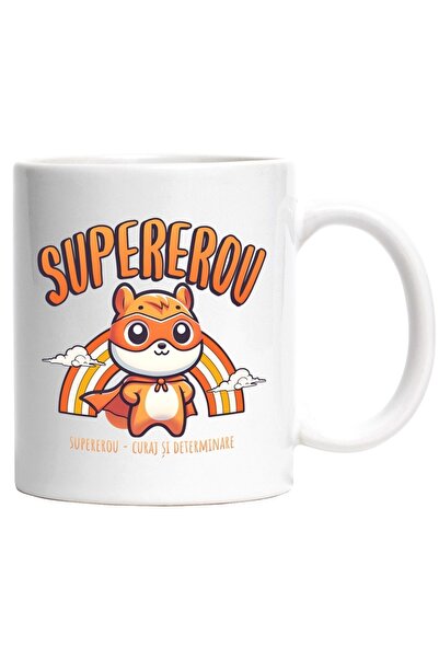 INOVATIX Персонализирана бяла чаша, Супергерой Супергерой, Смелост и Решителн...