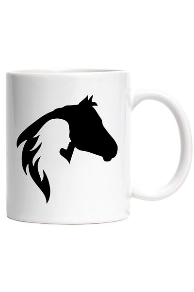 INOVATIX Personalized white mug, a horse and a woman - freedom riding, INOVATIX®. 330ml