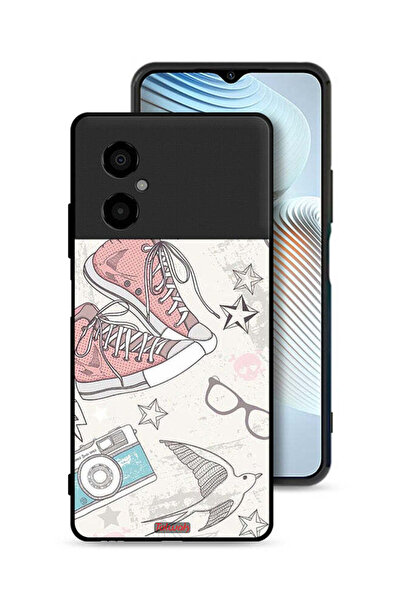 Tolwak غطاء حماية لهاتف Xiaomi Poco M4 5G مع حذاء قماشي وفن الكاميرا