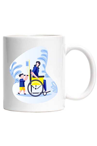 INOVATIX Персонализирана бяла чаша, Инвалидна количка, Пациент, Дете, Жена, I...