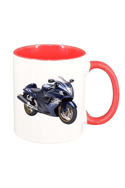 INOVATIX Personalized white mug, Motor, red interior, D44, INOVATIX®. 330ml