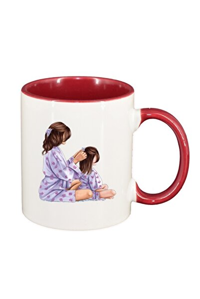 INOVATIX Cana alba personalizata, Princess, Mama Copil, Fetita, interior rosu...