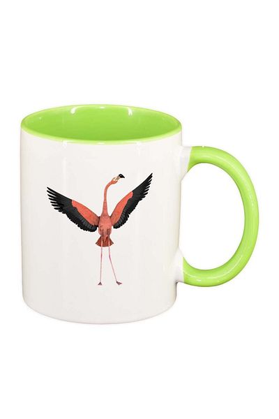 INOVATIX Personalized white mug, Pelican, light green interior, D420, INOVATIX®. 330ml