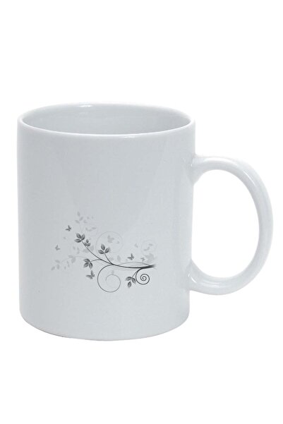 INOVATIX Cana alba personalizata, Model Floral, alb, D280, INOVATIX®. 330ml