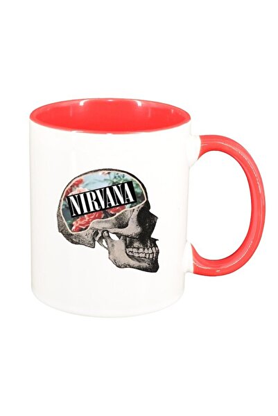 INOVATIX Εξατομικευμένη λευκή κούπα, Nirvana, κόκκινο εσωτερικό, D1441, INOVA...