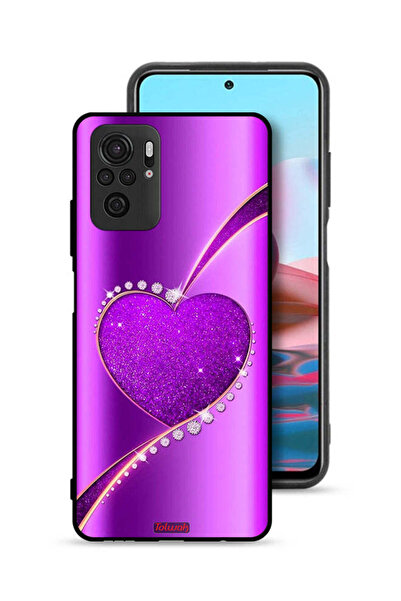 Tolwak Xiaomi Redmi Note 10S Protective Case Cover Glitter Heart