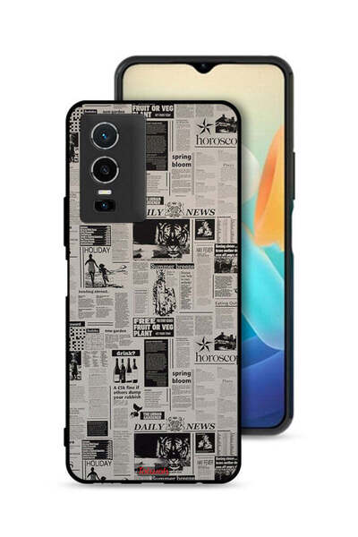 Tolwak Vivo Y76 5G Protective Case Cover Newspaper Recording
