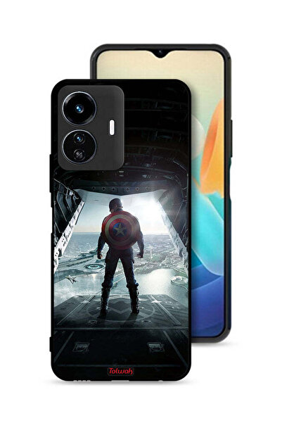 Tolwak غطاء حماية لهاتف Vivo Y77e 5G بتصميم صورة كابتن أمريكا