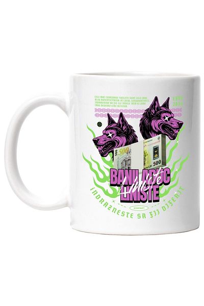 INOVATIX Personalized white mug, Money Brings Peace - Dare to Be Different, INOVATIX®. 330ml